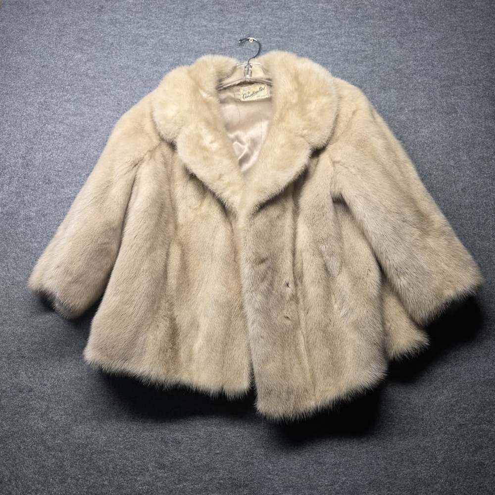 The Canadian Furs Cape Town Cream Beige Fur Coat Women's Short Jacket Size S